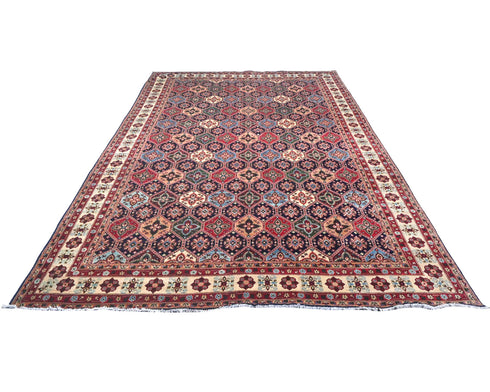 8x12 Yousafi Multicolor Afghan Hand Knotted Wool Area Rug